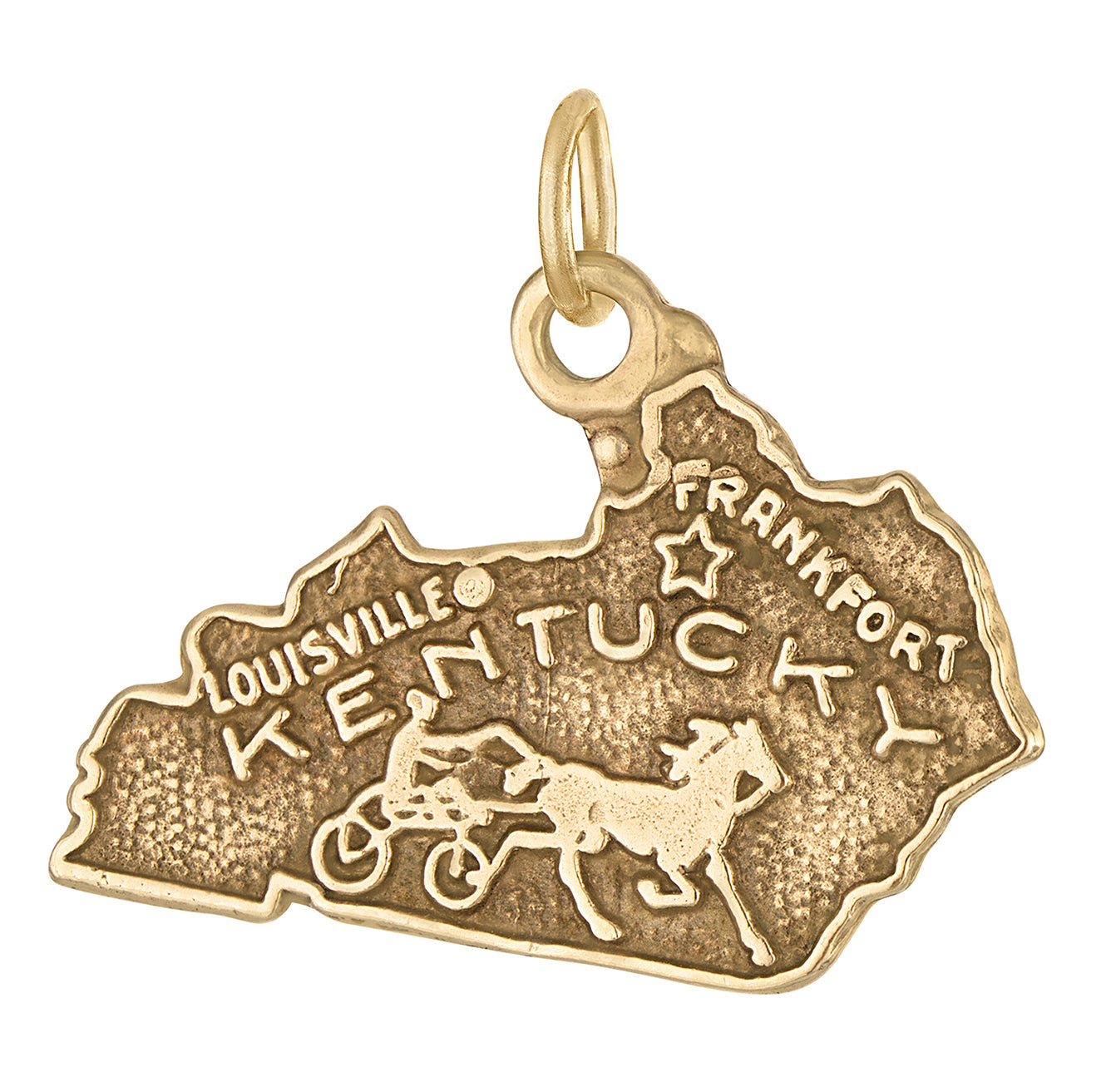 Vintage Map of Kentucky 14k Gold Charm